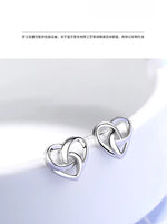 Sterling Silver Love Heart Stud Earrings for Women - Best Selling