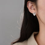 925 Sterling Silver Heart Stud Earrings for Women Wedding Jewellery