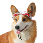 Summer Pet Dog Sun Hat Canvas Visor Cap Adjustable Breathable Outdoor Sunshade Hat With Ear Holes For Small Medium Dogs