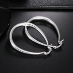 Sterling Silver U-Shape Small Hoop Earrings for Women - Vintage