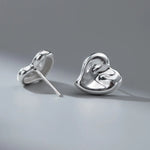 925 Sterling Silver Heart Stud Earrings for Women Wedding Jewellery