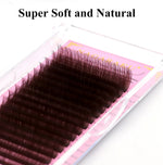 NAGARAKU Brown Eyelashes Individual Eyelash Makeup 16 Lines Brown Color High Quality Super Soft Natural Synthetic Mink