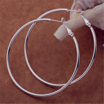 Sterling Silver 5-8cm Big Round Hoop Earrings for Women - Wedding