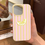 Lemon Slice Pink Stripes Phone Case For Xiaomi Redmi 14C 13C Redmi Note 15 Pro 14 13 12 11 10 Pro Plus 4G 5G 2 in1 Soft Cover