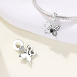 925 Sterling Silver Zircon Butterfly Snake Charm Pendant