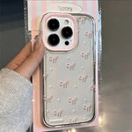 Ins Korean Sweet Pink bow Case for IPHONE 17 16 ProMax 15 14 13 12 11 PRO 16 Plus 16e 17 Air Clear TPU Phone Cover Cases