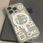 Ins Korea Cute Words Phone Case For iPhone 16 16E 15 14 13 12 11 17 Air Pro Max XS Max 16 Plus Wireless Charge Transparent Cover