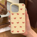 Cute Red Bow Print 2-in-1 Matte Jelly Phone Case For Xiaomi Redmi 14C 4G 13C  Note 14 13 12 Pro Plus 11 10 Candy-Colored Cover