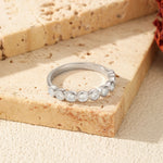MODIAN D Color Round Moissanite Eternity Ring 925 Sterling Silver Stackable Finger Rings For Women Wedding Fine Jewelry Gifts