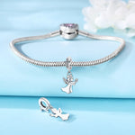 925 Sterling Silver Angel Cross Charm Pendant