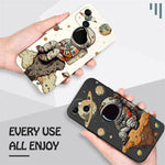 iPhone 16 15 14 13 Pro Max Case Cute Saturn Astronaut Shockproof Silicone