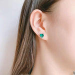 925 Sterling Silver Heart Zircon Stud Earrings for Women