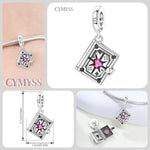 925 Sterling Silver Star Moon Sun Zircon Book Charm Pendant