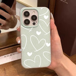 Stylish Transparent White Love Heart Phone Case For iPhone 17 Pro Air 16 13 14 12 11  15Pro Max 7 8 Plus 16E Shockproof Cover