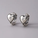 925 Sterling Silver Heart Hoop Earrings for Women