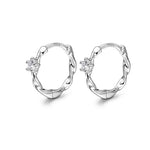 925 Sterling Silver Zircon Ring Stud Earrings for Women