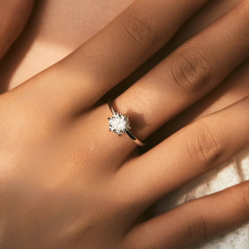 1CT Moissanite Engagement Ring | 925 Sterling Silver