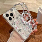 Leopard Print Heart Pink Bow Magnetic Phone Case For iPhone 17 Pro 16 15 14 13 12 11 17 Pro Max 7 8 Plus 16E 17 Air Clear Cover