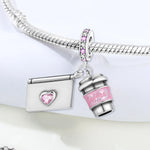 925 Sterling Silver Coffee Notebook Charm Pendant