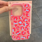 Pink Leopard Print Design Candy Color Phone Case for iPhone Air 17 16 15 14 Pro Max 13 12 11 XR 7 8 Plus X Xs 16E 2in1 Cover