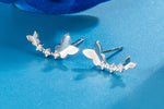 925 Sterling Silver Butterfly Zircon Stud Earrings for Women