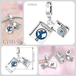 925 Sterling Silver Statue of Liberty Flag Charm Bead