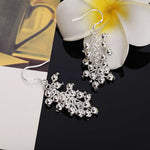Sterling Silver Hanging Bead Ball Drop Earrings for Women - Vintage