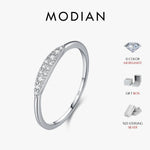 MODIAN D Color Moissanite Rings 925 Sterling Silver Classic Geometric Stackable Lab Diamond Finger Ring For Women Fine Jewelry