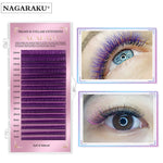 NAGARAKU Color Eyelash Pink Blue Purple White Yellow Green False Eyelash Cilios Maquiagem Makeup Mix 7~15mm（old box）