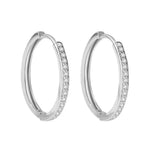 Sterling Silver 8-20mm Zircon Hoop Earrings for Women - Wedding