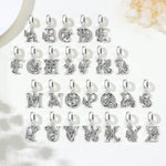 925 Sterling Silver Zircon Alphabet Letter Dangle Charm Bead