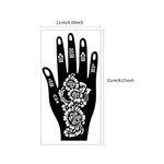 2pcs Reusable Henna Tattoo Stencils Flower Tattoo Template for Women Hand Fingers Painting Henna Stencil for Wedding Festival