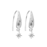 Sterling Silver Sanded Star Stud Earrings for Women - Wedding