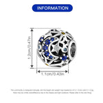 925 Sterling Silver Star Moon Sun Cross Heart Charm Bead Set