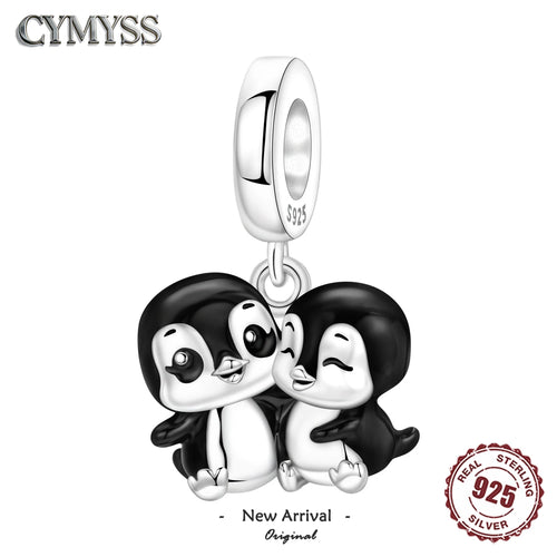 925 Sterling Silver Penguin Charm Pendant Necklace