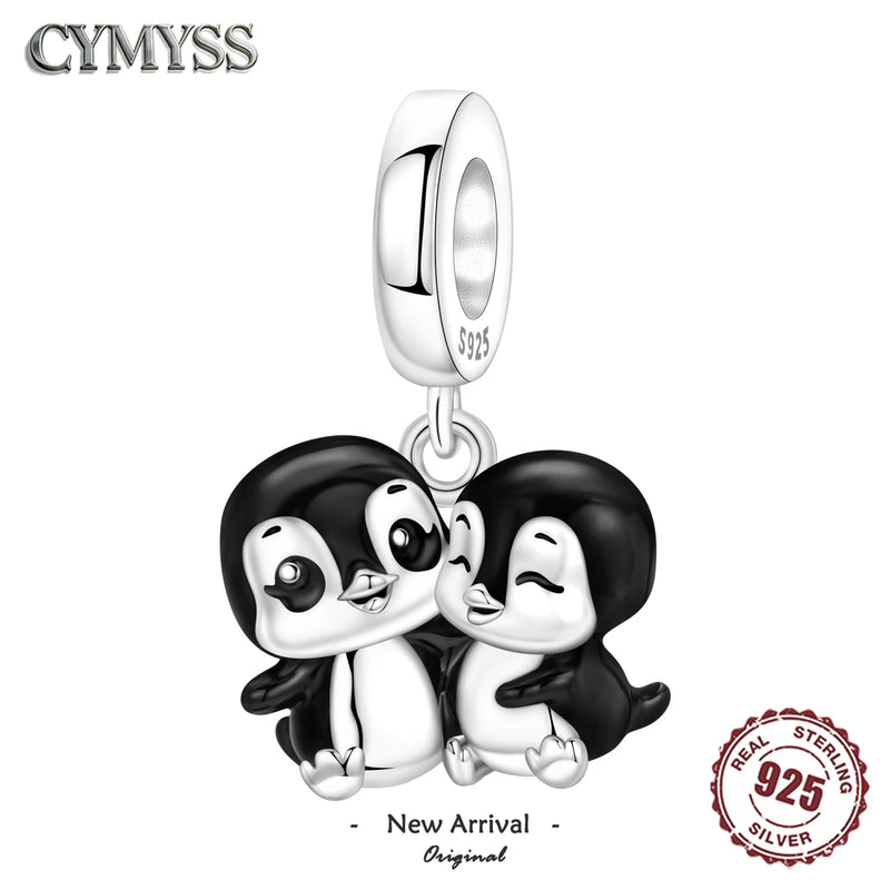 925 Sterling Silver Penguin Charm Pendant Necklace