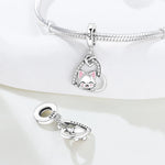 925 Sterling Silver I Love My Cat Charm Pendant