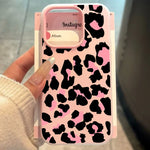 Pink Leopard Print Design Candy Color Phone Case for iPhone Air 17 16 15 14 Pro Max 13 12 11 XR 7 8 Plus X Xs 16E 2in1 Cover