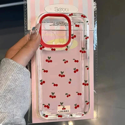 Phone Case for Xiaomi 14T Pro Cases Mi 11 Lite 5G 14 13 12T 12 13T Poco M6 X6 X5 F5 X3 F6 Pro Cute Cartoon Cherry Clear Cover