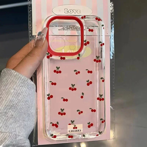 Phone Case for Xiaomi 14T Pro Cases Mi 11 Lite 5G 14 13 12T 12 13T Poco M6 X6 X5 F5 X3 F6 Pro Cute Cartoon Cherry Clear Cover