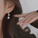 Sterling Silver Zircon Flower Earrings for Women - Wedding