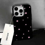 Korean INS White Stars Phone Case for iPhone 16 Pro 15 14 13 12 17 Air 11 Pro max X 7 8 15Pro 16 Plus 16E SE 2022 Soft Cover