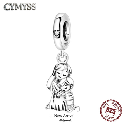 925 Sterling Silver Mother and Child Embrace Charm Bead