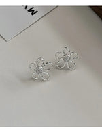 Sterling Silver Irregular Flower Earrings for Women - Wedding Vintage