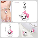 925 Sterling Silver Moon Sleep Cap Star Charm Pendant