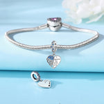 925 Sterling Silver Zircon Unicorn Four-Leaf Clover Charm Bead