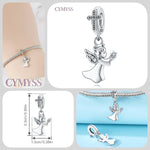925 Sterling Silver Angel Cross Charm Pendant