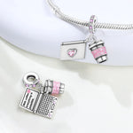 925 Sterling Silver Coffee Notebook Charm Pendant