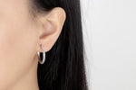 Sterling Silver 8-20mm Zircon Hoop Earrings for Women - Wedding