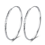 Sterling Silver 30-60mm Meteor Shower Hoop Earrings for Women